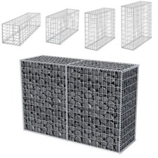 Gabion Stone Basket Cages Retaining Wall Heavy Duty Box 4mm Wire Fence Garden