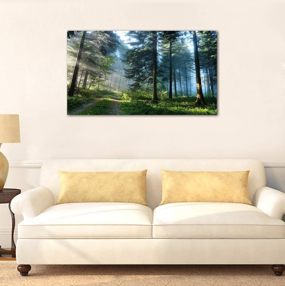 arteWOODS Green Forest Canvas Wall Art Living Room Wall Decor Large ...
