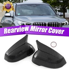 Carbon Fiber Style Wing Mirror Cover Cap Housing For BMW X1 U11 X2 U10 2023-2025