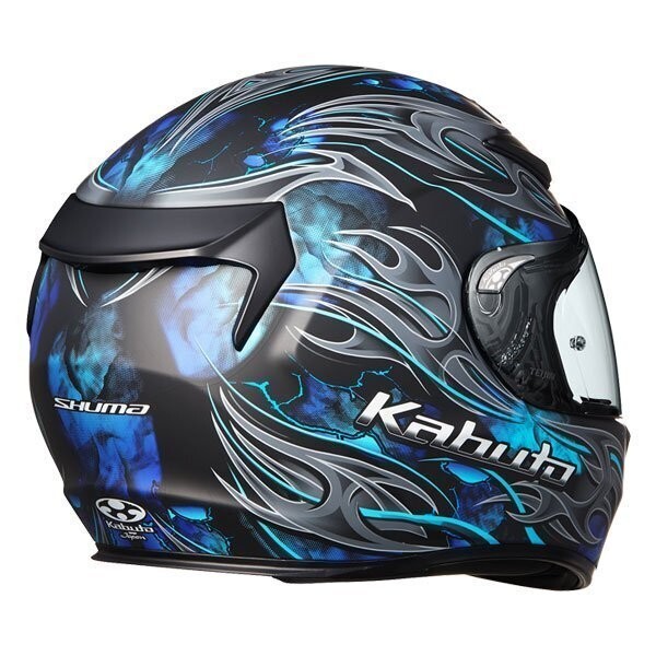 OGK Kabuto Full Face Helmet SHUMA FLAME Flat Black &blue From JP