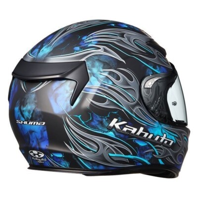 OGK Kabuto Full Face Helmet SHUMA FLAME Flat Black &blue From JP