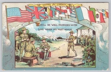 Military Comic Art Card Postcard