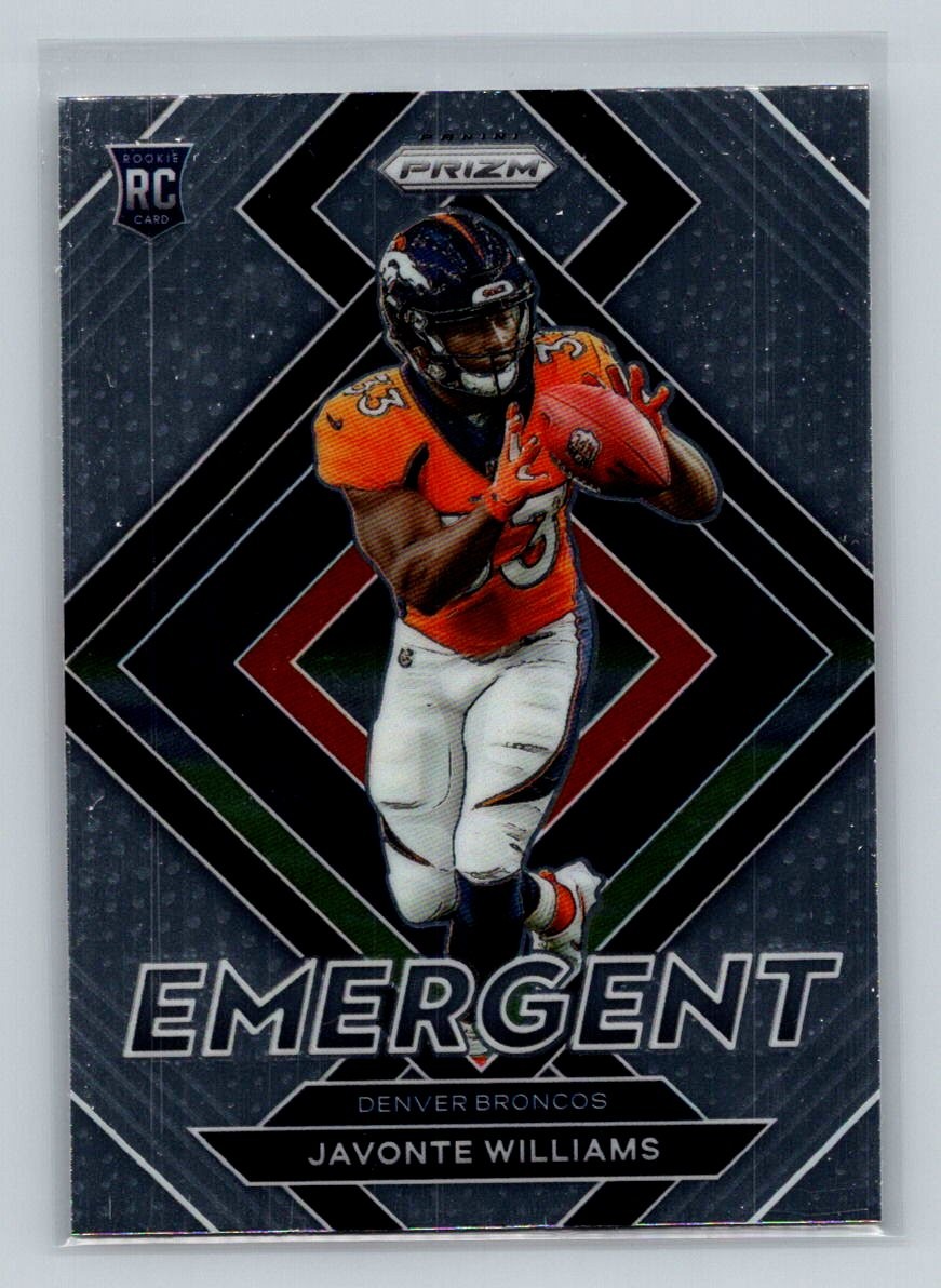 Javonte Williams 2021 Panini Prizm #E-15 RC Emergent
