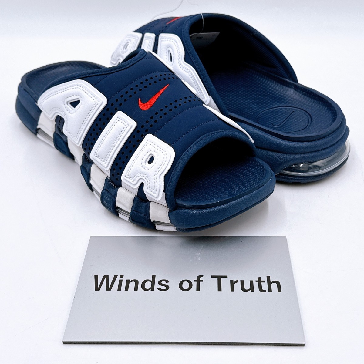 Nike Air More Uptempo Slide FQ8699-400 Midnight Navy/White