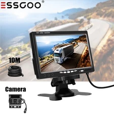 7" LCD Monitor + Rear View Reverse Parking Backup Camera Kit For Truck VAN Bus