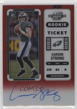 2022 Contenders Optic Rookie Ticket RPS Red Prizm 34/149 Carson Strong Auto n0c