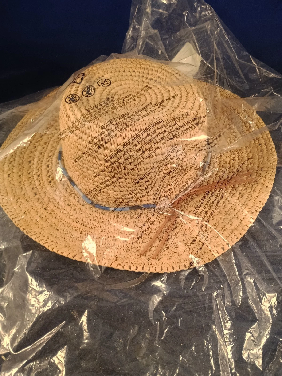 Ralph Lauren 2T - 4T One Size Raffia Straw Girls Hat NEW in BAG