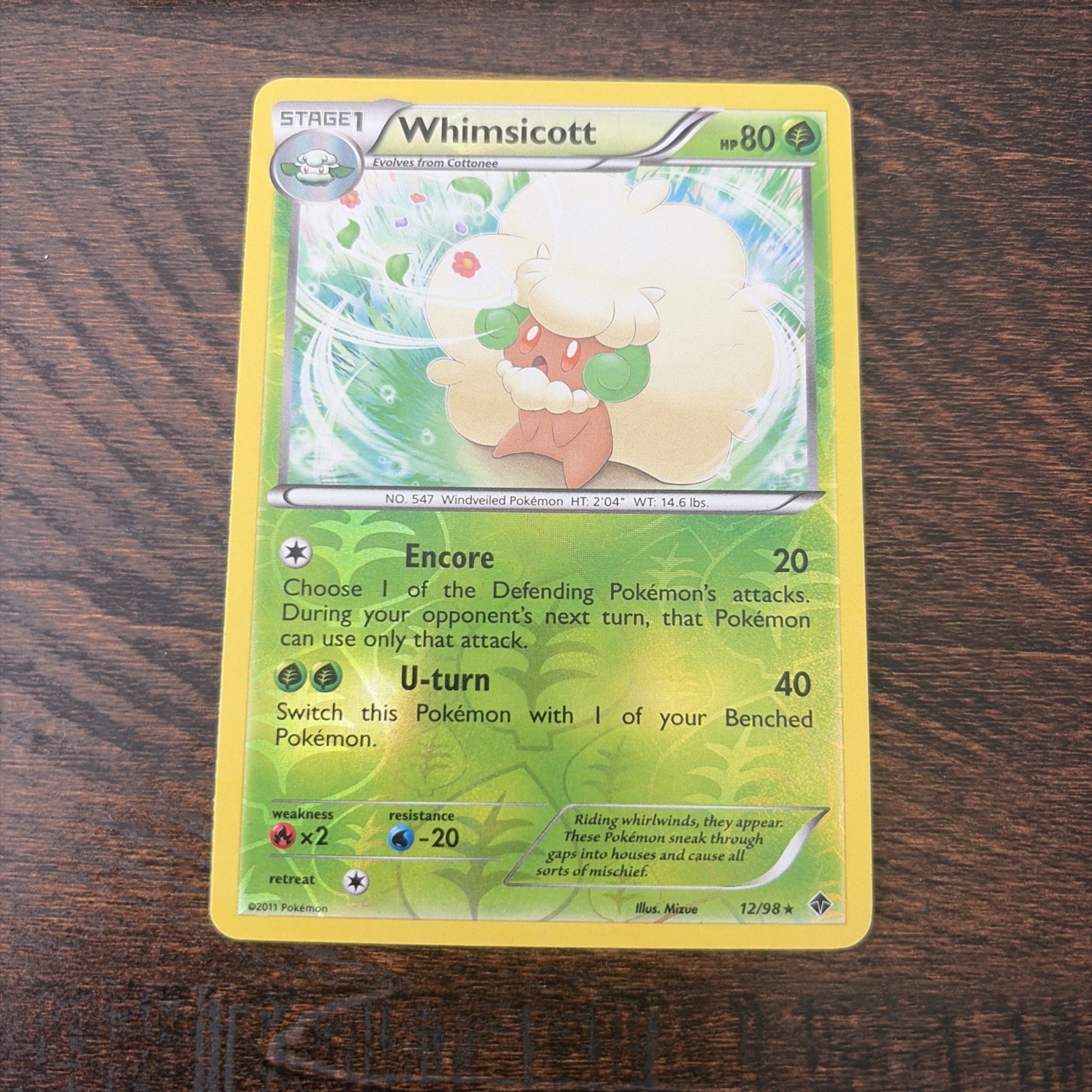 Whimsicott 12/98 Rare Emerging Powers Pokemon Reverse Holo