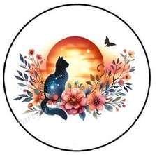 FLORAL CAT SUNSET ENVELOPE SEALS LABELS STICKERS PARTY FAVORS