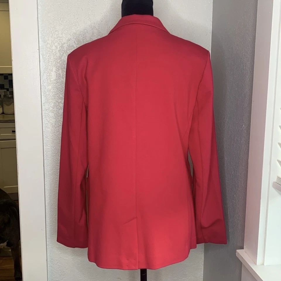 Nuevo Blazer Liz Claiborne Jersey Melón Tejido Bolsillos Forrados 10 Negocios Informal Foto 2 de 4