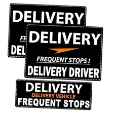 Delivery Driver Car Magnet - High Visibility Reflective Safety 3 Blackwhite