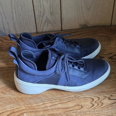 ECCO Soft  Women's Navy Blue Leather Wedge City Sneaker Shoes Size 7