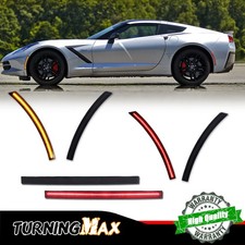 Smoked LED Side Marker Light + Bumper Reflector Lamp For Chevy Corvette C7 14-19
