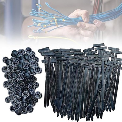 100 Stück Nylon Universal Kabelbinder Schnalle Schwerlast Selbstverriegelnd Reißverschluss Krawatten Halter