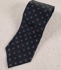 VTG Ferrell Reed For Nordstrom Silk Neck Tie Black Paisley Hand Made England 54"
