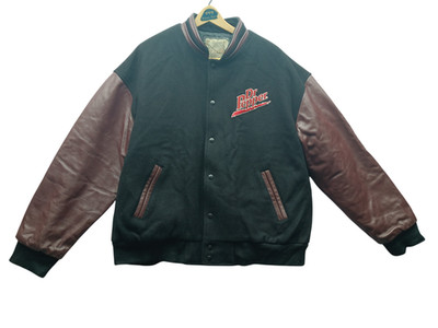 Vtg Dr Pepper Varsity Jacket XL Made in Canada Wool Body Saxon Leather Sleeves