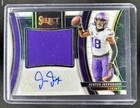 2023 Panini Select Justin Jefferson Jumbo Signature Jersey White Prizm Auto #/75