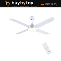 Deckenventilator Mit Beleuchtung Und Fernbedienung 122Cm Weiß Led 4 FlüGel