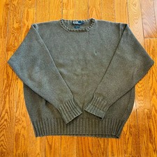 Vintage 90's Polo Ralph Lauren Men  s Cable Knit Fisherman Sweater Size XL Chunky