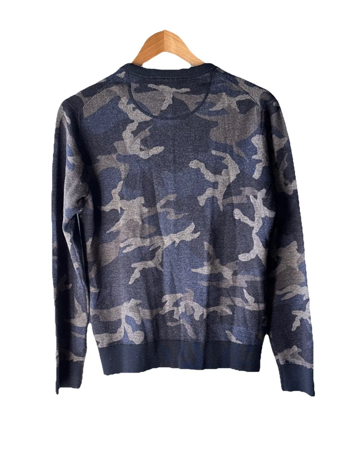 Michael Kors女式M码羊毛蓝色迷彩毛衣  — 第 3/4 张图片