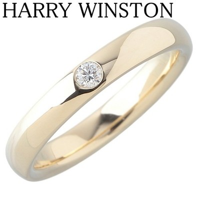 Harry Winston runder Diamant Ehering Ring K18 Gelbgold US4,75