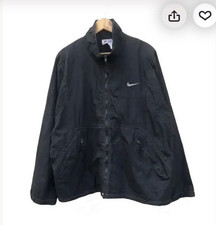 Vintage Nike Men's Black Jacket/windbreaker Full Zipper,Pockets Size L