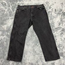 Vintage Wrangler Jeans 36x27 13MWZ Cowboy Cut Black Rodeo Work Western Black