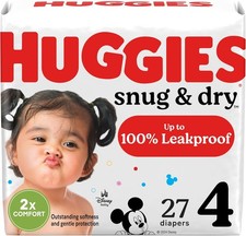 Huggies Size 4 Diapers 27 Count Snug Dry 22 37 Lbs