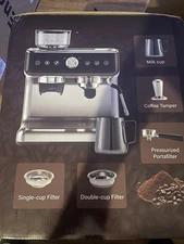 Espresso Machine with Grinder 20 Bar Espresso Coffee Maker Latte w/Milk Frother