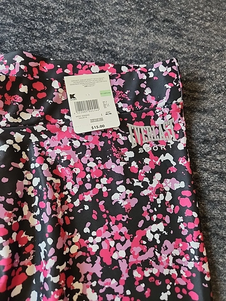 Leggings para mujer Everlast Sport Wow M medianos yoga negros otoño 2018 salpicaduras de pintura Foto 3 de 4