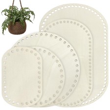 5PCS Crochet Basket Base 5 Sizes Oval Circle Wooden Basket Bottoms for Croche...