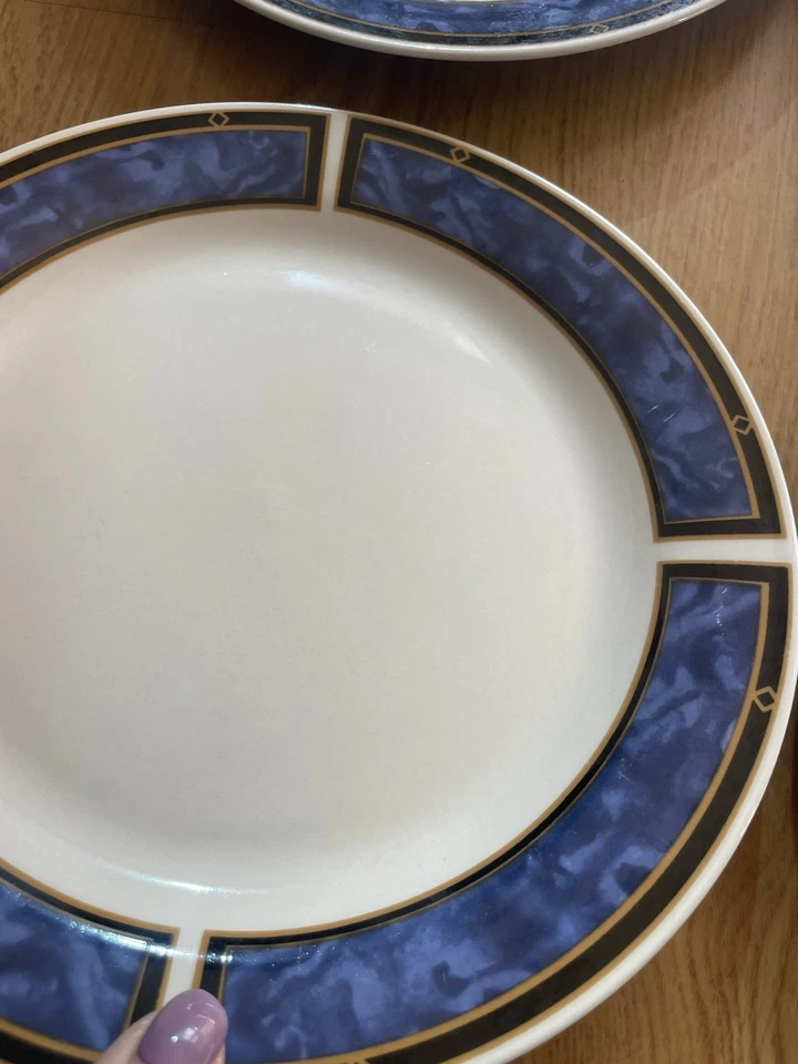 "Platos de cena vintage Gibson Designs Royal Duches azules 7 3/4""D azul jaspeado" Foto 3 de 4