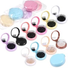 20 Pcs Folding Travel Mirror Hair Brushes Round Portable Pocket Brush Mini