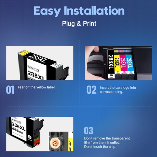 4PK 288XL T288XL 288 Ink For Epson Expression Home XP-340 XP-430 XP-440 XP-446 - Picture 5 of 5