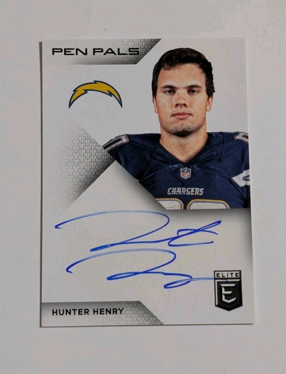 2016 Donruss Elite Hunter Henry Pen Pals Autograph Rookie Chargers Patriots 