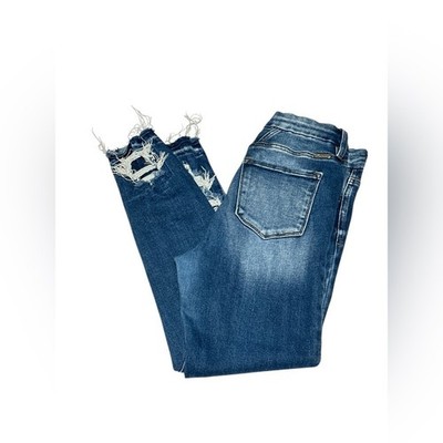 KanCan Frayed Hem Distressed Blue Jeans