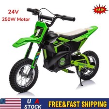 24V Electric Off-Road Motorcycle 250W Motor 13.6MPH Ride on Metal Dirt Bike US