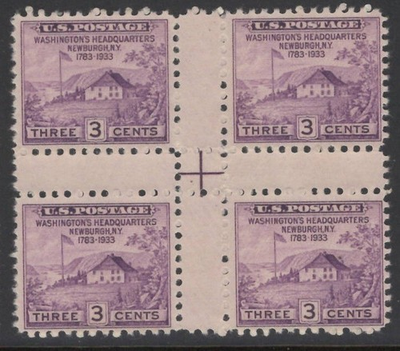 #ad #ad U.S. 752 Block 4 w crossed gutters amp; dashes Farley Special Printing Mint ngai $28.00