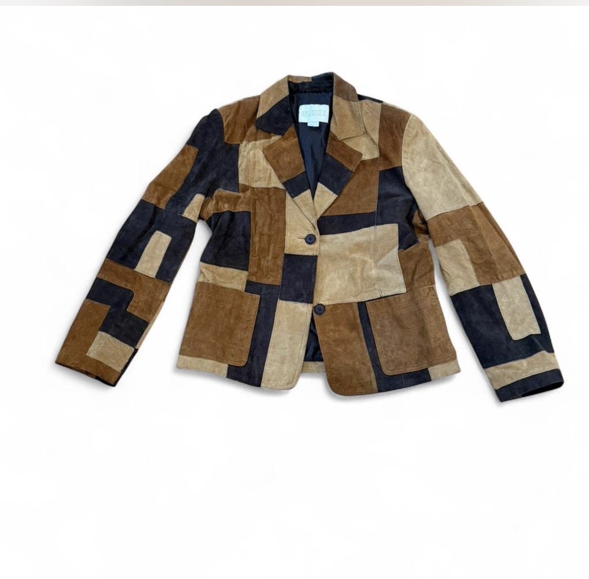 Vintage Studio C Patchwork Leather Blazer Jacket … - image 1