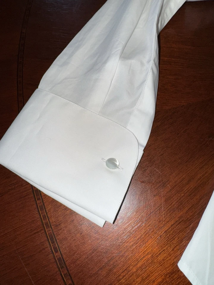 Camisa de vestir de esmoquin blanco para hombre Armani Collezioni puño francés talla 39 precio de venta sugerido por el fabricante 428 USD Foto 4 de 4