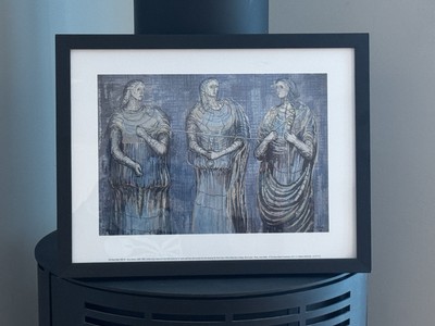Henry Moore The Three Fates 1983-84 Print Black Frame