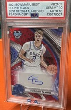 2024 Bowman U Chrome Cooper Flagg Rookie card Red Refractor #4/5 BGS 10 Auto rc 