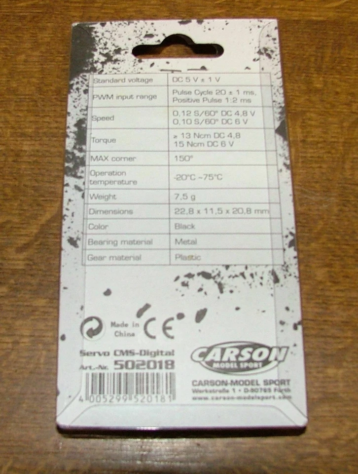 Servo 7,5g CMS digital von Carson - Bild 2 von 2