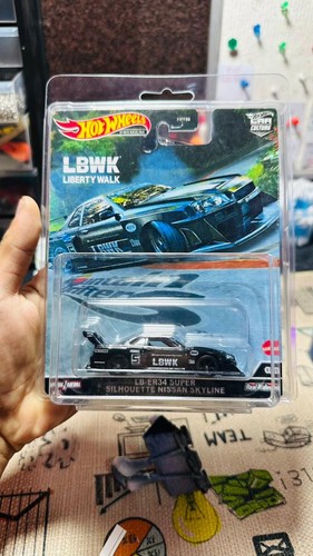Hot Wheels Premium Nissan Skyline GTR R34 – Chase Nero + Blu Regolare, Scala 1:64