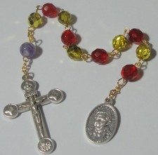 Handmade in USA Pope Benedict XVI One Decade Rosary w/ Roman Basilicas Crucifix
