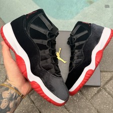 NEW NIKE AIR JORDAN 11 RETRO BRED VELVET BLACK GYM RED WOMENS SZ 11 DB5457-061 
