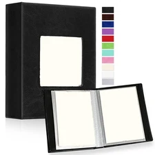 Vertical Photo Album 4x6, 50 Pockets 2 Packs, Leather Cover, Black