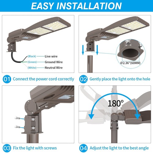 400W 56000LM LED Street Parking Lot Lighting Outdoor Shoebox Pole Area Lights - Picture 12 of 14