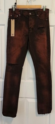 KSUBI Chitch Super Nature 082 MultiCo Red Black Mens LIMITED Jeans 30x32 Slim