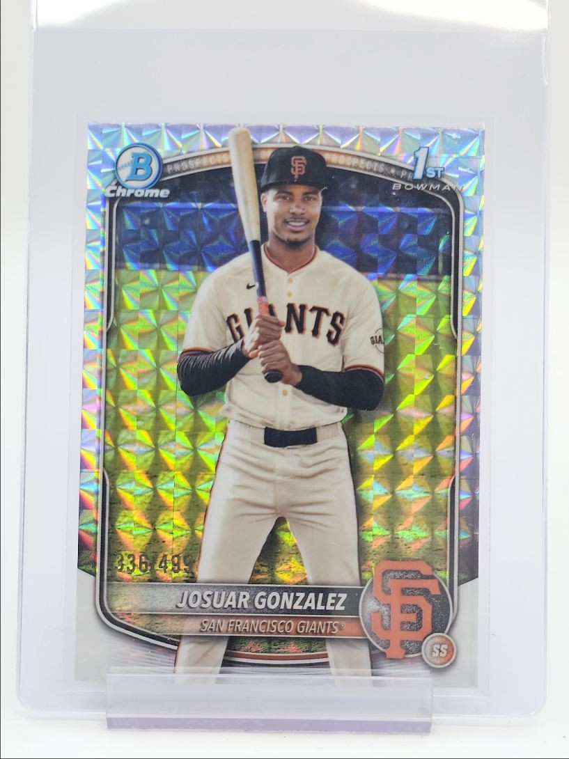 JOSUAR GONZALEZ 2025 BOWMAN CHROME 1ST GEOMETRIC GIANTS A /499 Q2754
